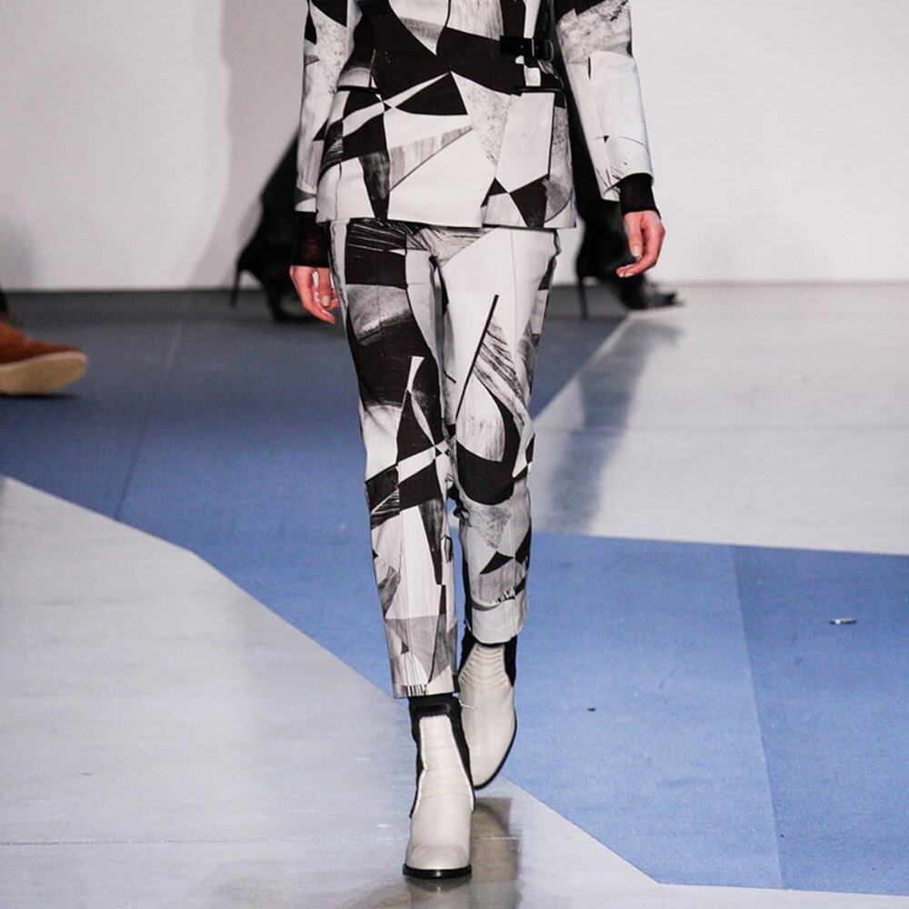Helmut Lang Cubist Black/White Cropped Pants Size 2